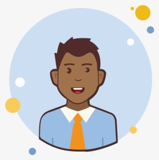 Man In Orange Tie And Blue Shirt Icon - Cartoon #8382044