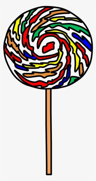Lollipop, Large, Swirl, Red, Orange, Yellow, Green, - Green #8382201