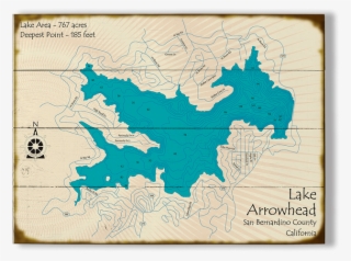 Lake Arrowhead Map Sign - Vintage Arrowhead Street Sign #8382332