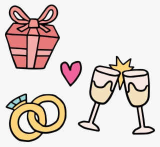 Kissing Clipart Engagement - Cartoon Couple Engagement Rings #8382552