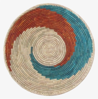 Hand Woven Turquoise & Red Swirl Basket On Chairish - Circle #8382553