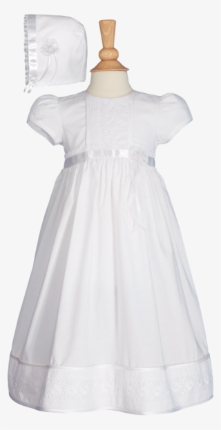 Floral Lace & 100% Cotton Handmade Christening Dress - Dress #8382840