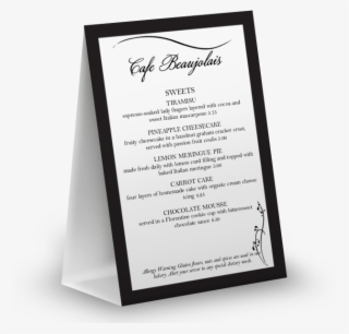 Customize Dinner Table Tent Menu #8384463