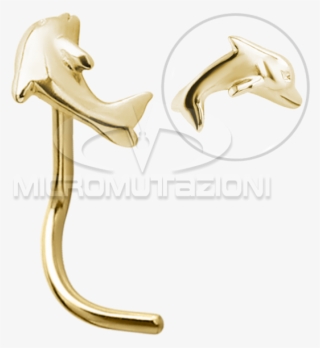 18k Gold Dolphin Nose Stud - Aspiral #8384753