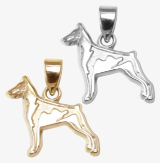 Doberman Pinscher Charm Or Pendant In Sterling Silver - Kishu #8385681