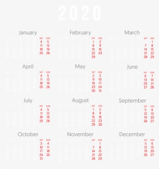 2020 Calendar Transparent Png Image #8388058