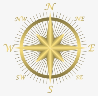 Map & Directions - Gold Compass Rose Png #8388173