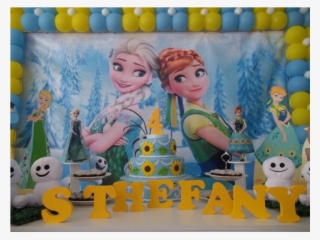 Frozen Fever - Decoração Frozen Fever Com Painel #8392929