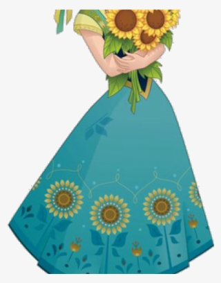 Frozen Clipart Frozen Fever - Anna Frozen Sunflower Dress #8393250