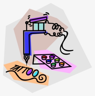 Vector Illustration Of Tattoo Machine Hand-held Device #8393357