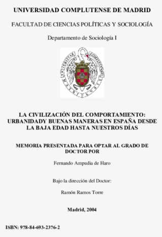 La Civilización Del Comportamiento Urbanidad Buenas - Complutense University Of Madrid #8395146