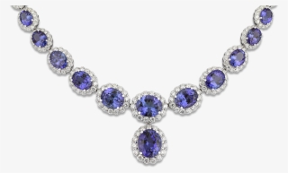 Tanzanite And Diamond Necklace, - Jade Designer Chinese Jewellery #8396685