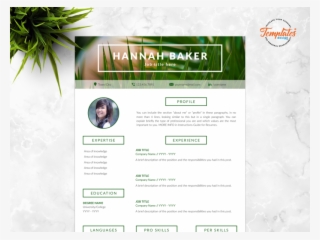 Resume Template For Word And Pages "hannah Baker" - Résumé #8398511