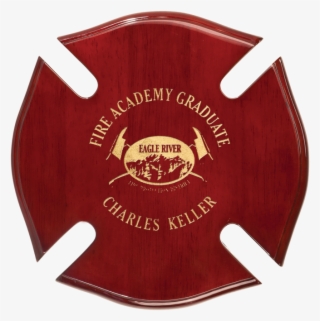 Rosewood Piano Finish Maltese Cross Plaque - Red Knights Mc #8398947