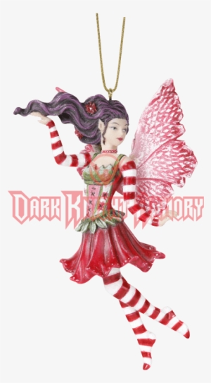 Candy Cane Fairy Hanging Ornament - Poinsettia Fairy - Ornament #840533
