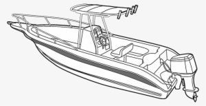 Drawn Yacht Speed Boat - Speed Boat Line Drawing #840590