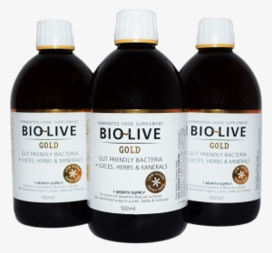 Bio Live Gold 3 Bottles Png - Glass Bottle #840639