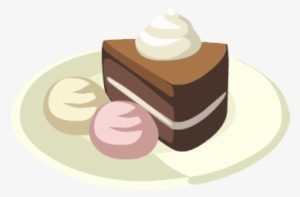 Chocolate Cake With Icecream - Cake And Ice Cream Png #840896