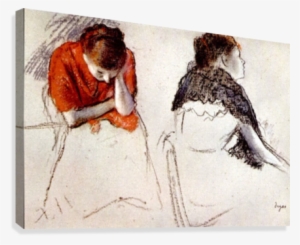 Two Women Seated By Degas Canvas Print - Alpha Hardbound Sketchbook 9x6 #842734