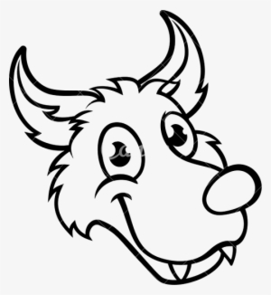 Wolf Cartoon Character Face - Vlk Kreslený #843132