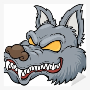 Vector Illustration Of Cartoon Wolf Face Sticker • - Desenhos Animado De Lobo #843733