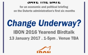 Change Underway The Ibon 2016 Yearend Birdtalk - Printing #843986 Change Underway The Ibon 2016 Yearend Birdtalk - Printing #843986