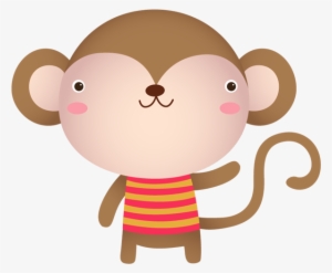 Cute Cartoon Monkey Waving Hand - Portable Network Graphics #844411