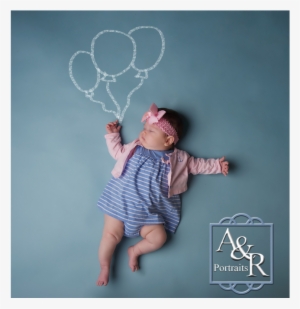 Baby Girl Asleep With Balloons #844568