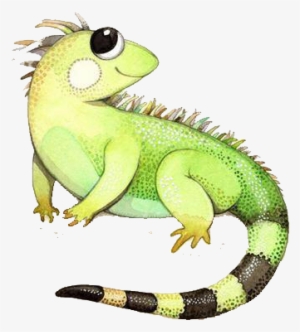 Iguana Lizard Illustration Chameleon Png Free Library - Cute Lizard Drawing #844821