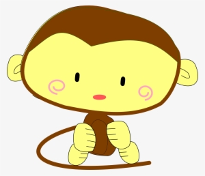 Drawing Of Cute Monkey With A Big Head - ภาพ เคลื่อนไหว การ์ตูน สัตว์ #844842