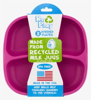 Re-play 3 Pack Divided Plates - Primary Colours #845933