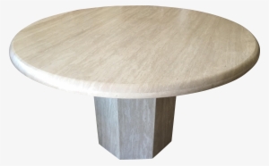 Round Italian Solid Travertine Dining Table - Table #846014