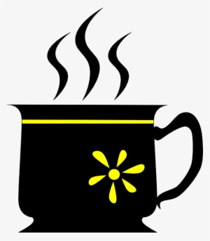 How To Set Use Black Cup With Yellow Flower Icon Png #848345