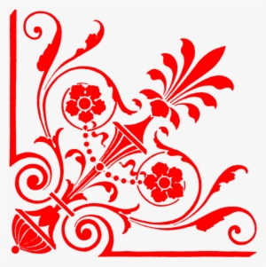 Floral Corners Png - Red Floral Vector Png #848818