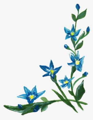 9 Flower Corner Png Transpa Onlygfx - Transparent Png Blue Flowers #849032