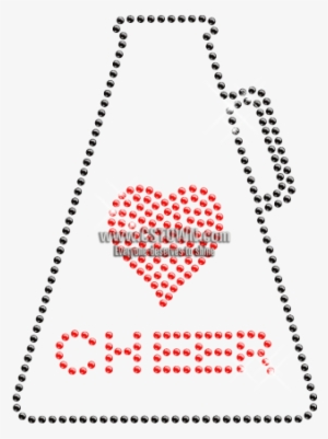 Rhinestone Cheer Megaphone Iron On Bling Transfer - Heart #849171 Rhinestone Cheer Megaphone Iron On Bling Transfer - Heart #849171