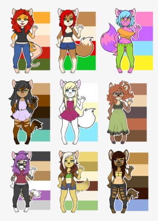 A Portion Of My Anthro Characters - Anthro Ref Base Transparent #8400322