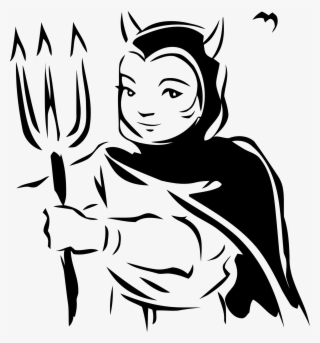 Big Image - Devil Queen Vector Black And White #8400347