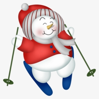 Лыжник Снеговик Рисунок #8403304