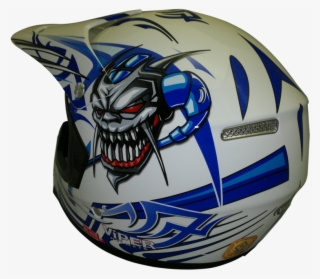 X11-skullblue2 - Motorcycle Helmet #8403579