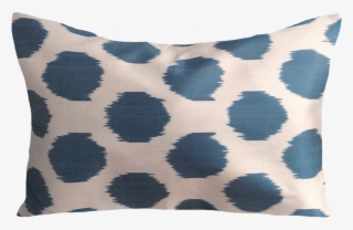 Blue Dot Silk Ikat - Cushion #8403684