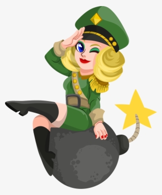 Soldier Free To Use Clip Art - Women Soldier Cartoon Png #8404513