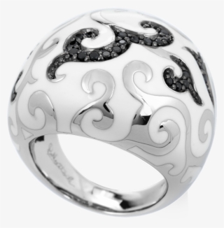 Sterling Silver Italian Enamel White Royale Ring - Pre-engagement Ring #8405735