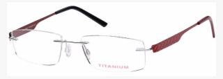 Angeles Burgundy Titanium Rimless Glasses With Polycarbonate - Glasses #8405826