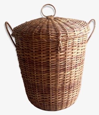 Vintage Wicker Laundry Basket - Wicker #8407503