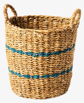 Seagrass Basket Blue Jute Stripe Large #8407533