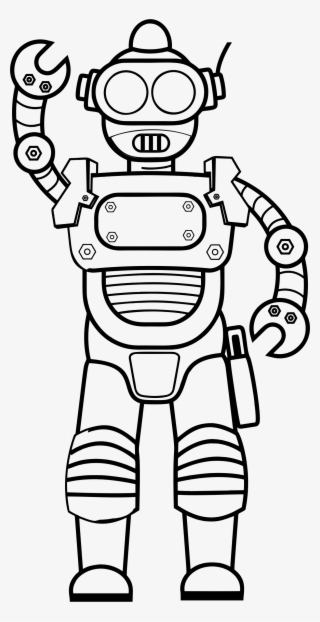 Big Image - Robots Line Art Clip Art #8407707