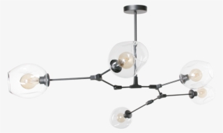 Hanging Lamp Laurent 5 Lights Anthracite Clear Glass - Ceiling Fixture #8409063
