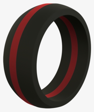 Men's Thin Red Line Silicone Ring - Circle #8409092