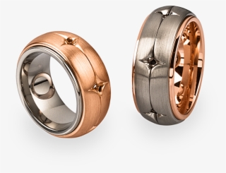 Wedding Rings In 18k White And Red Gold - Earrings #8409420